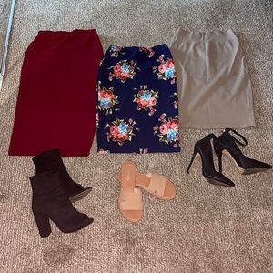 Midi pencil skirts